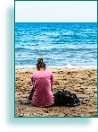 Girl on Greek beach